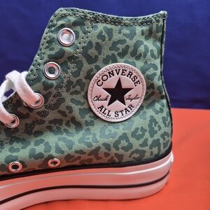 Converse Chuck Taylor High Top Leopard Print Sneaker - Green